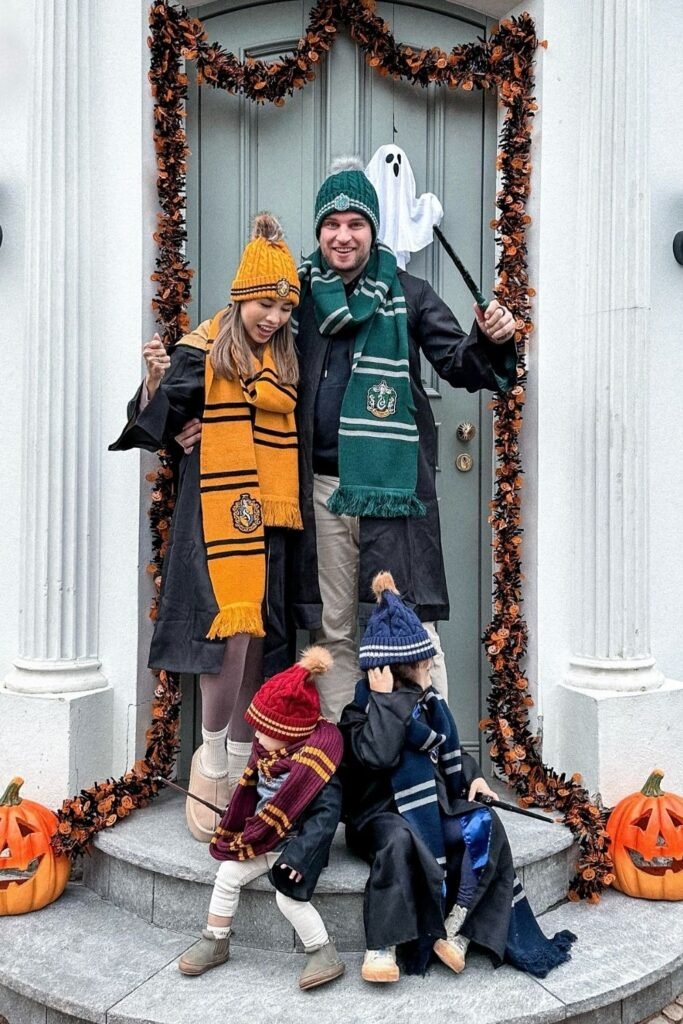 Wizard-School Family in House Colors