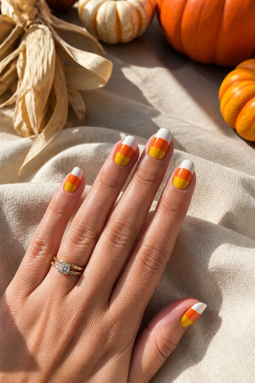 candy corn nail design