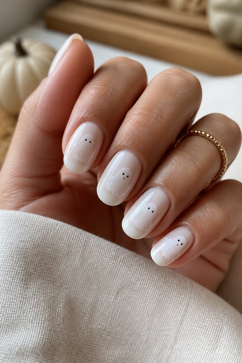delicate ghost nail artistry
