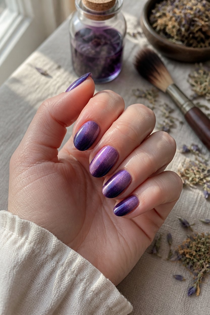 mystical purple potion nails