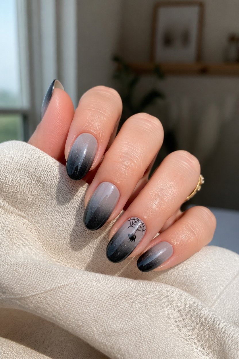 sophisticated gray gradient nails