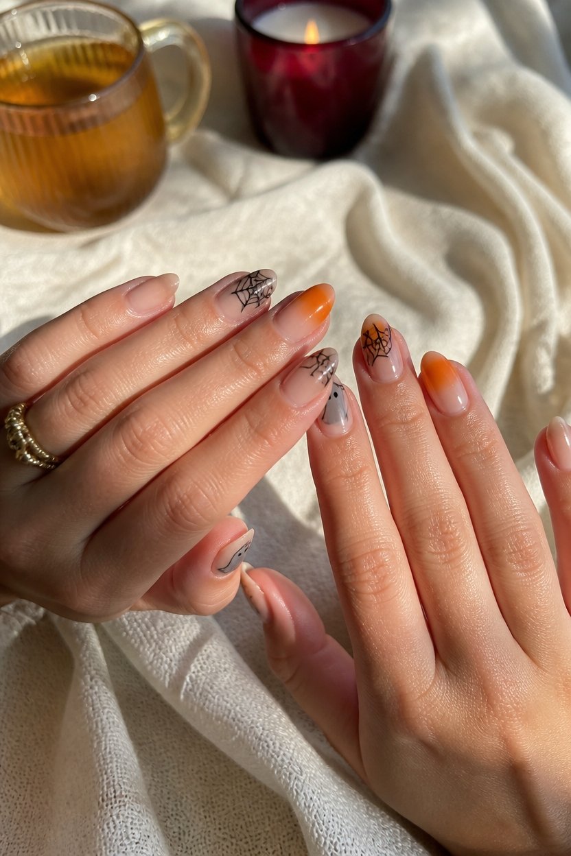subtle halloween nail art