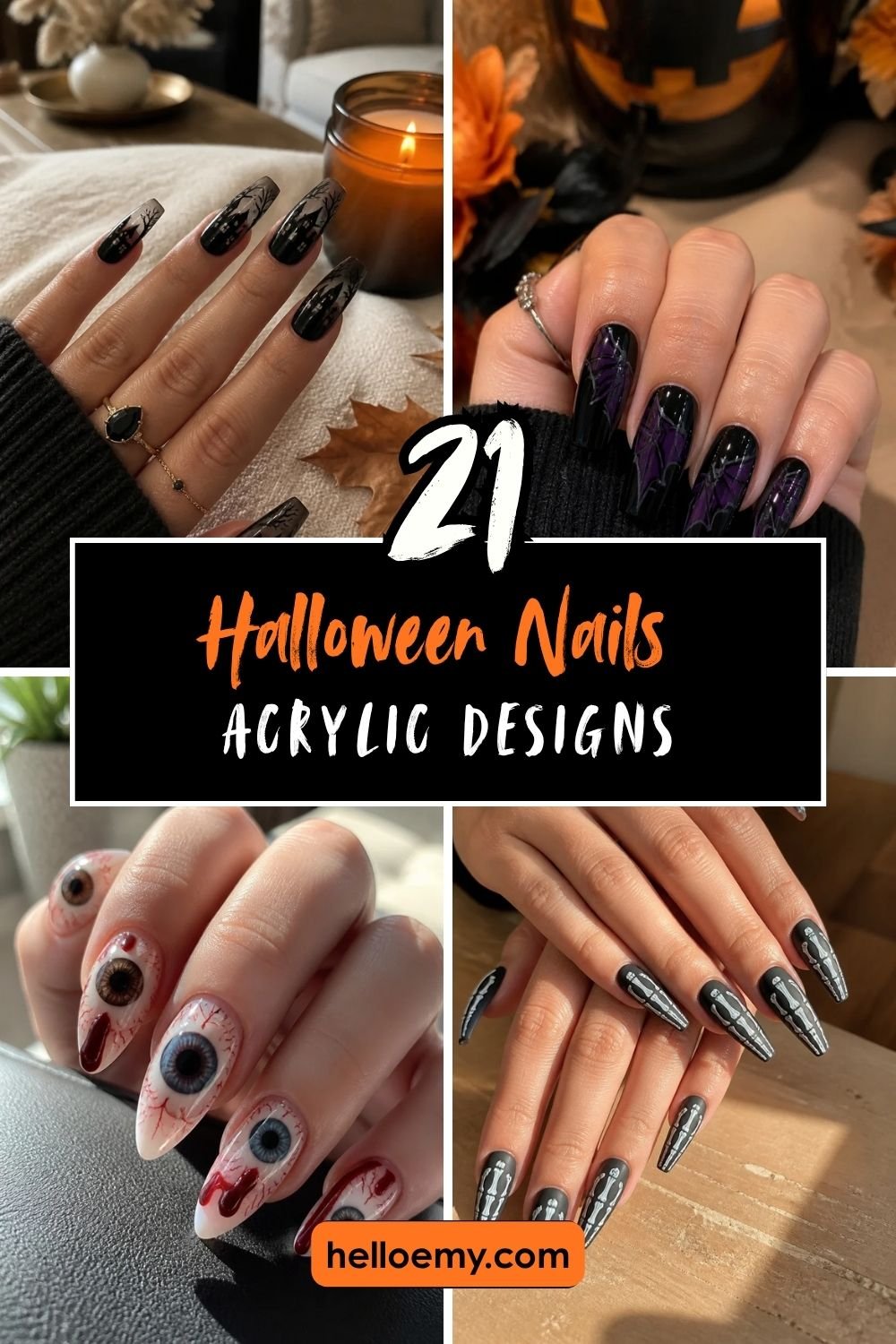 21 Halloween Nails Acrylic Designs for a Spooky Manicure