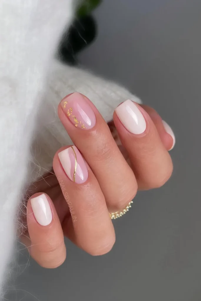 Milky Pink With a Gold Foil Whisper