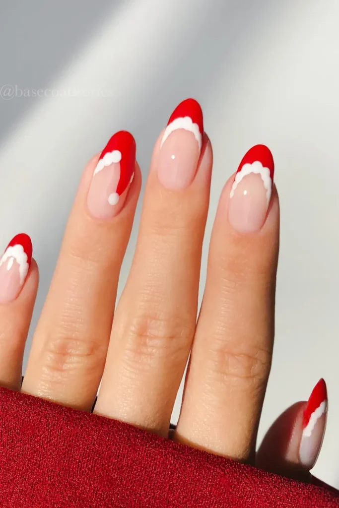 Santa Hat French Tips
