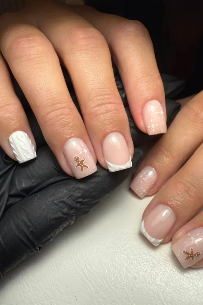 Gingerbread Men and Knit French Tips