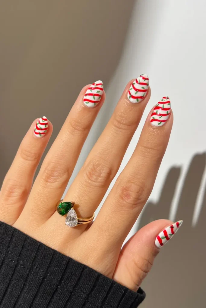 Christmas Tree Cake Stripes on Crisp White