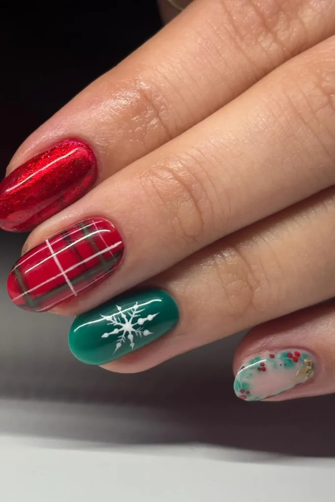 Red Foil, Plaid, and an Emerald Snowflake