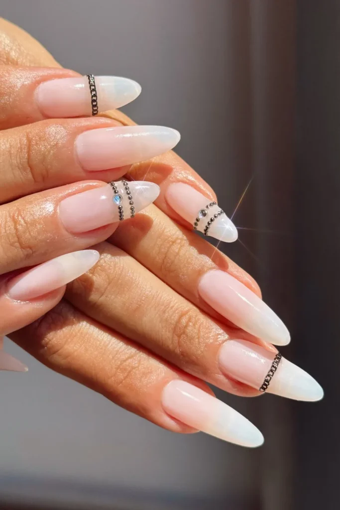 Pearly Nails Dressed in Chain and Bead Charms