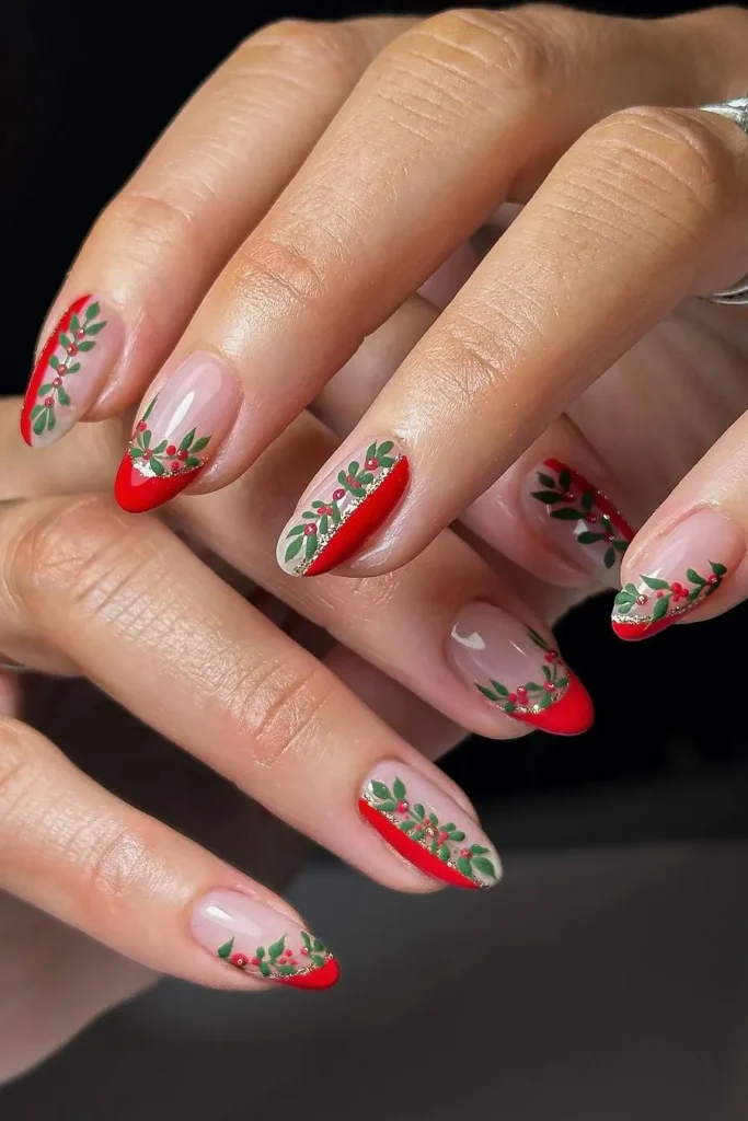 Red Side French With a Holly Garland