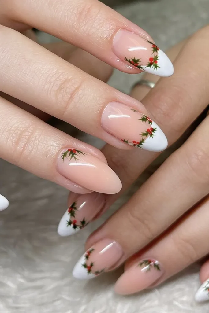 Holly Trimmed White French Tips