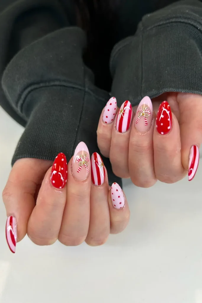 Pink and Red Candy Shop Nails