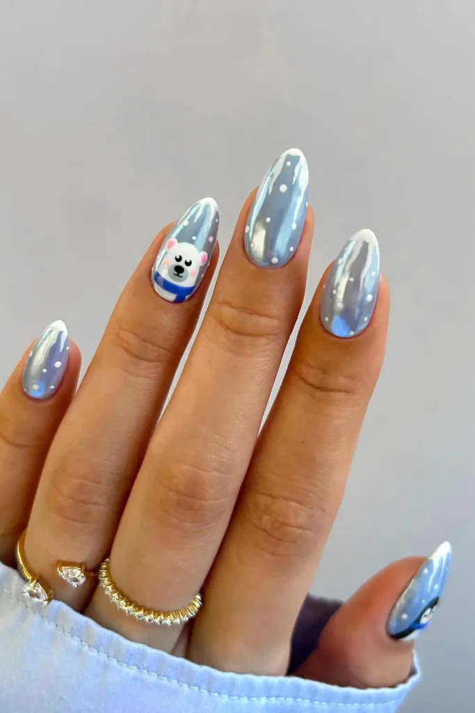 Icy Chrome With a Polar Bear and a Penguin