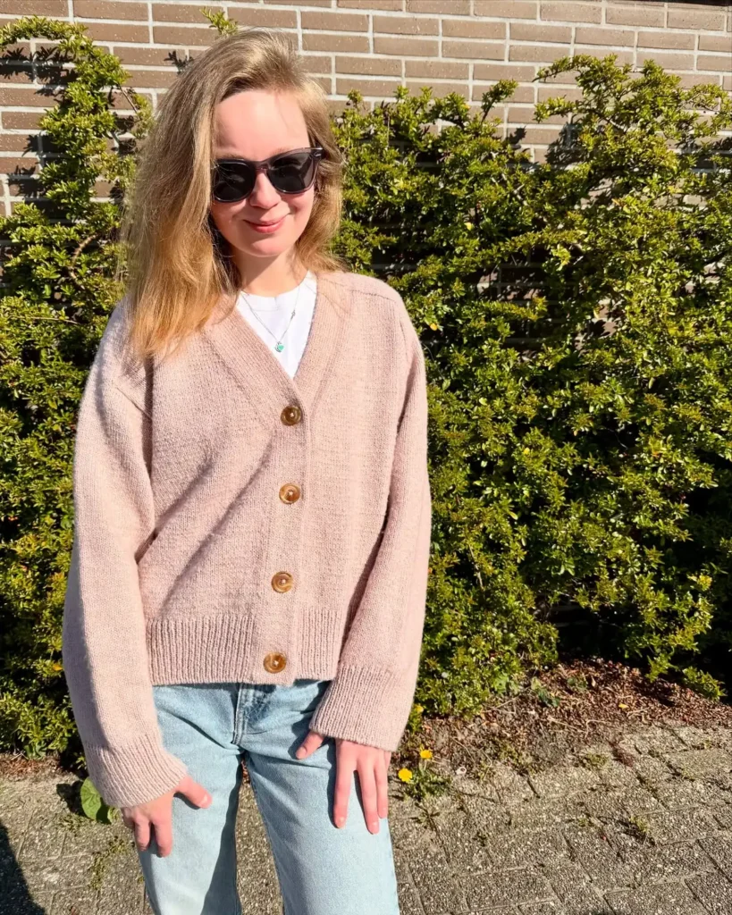 The Blush Cardigan With Oversized Buttons