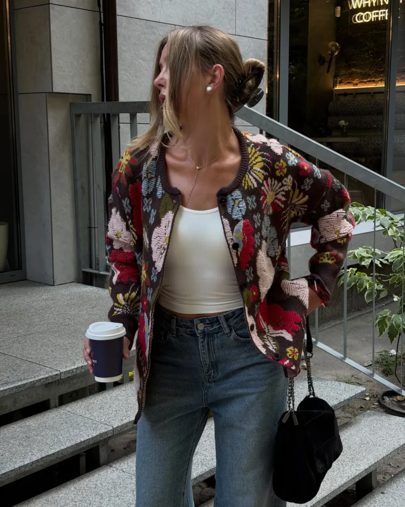 A Floral Knit on a Chocolate Brown Ground