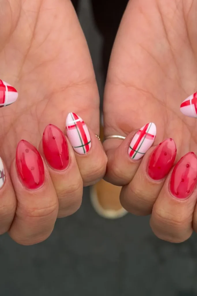 Pink Plaid, Red Jelly Dots, and Silver Stars