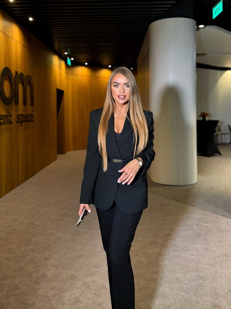 Belted Black Trouser Suit