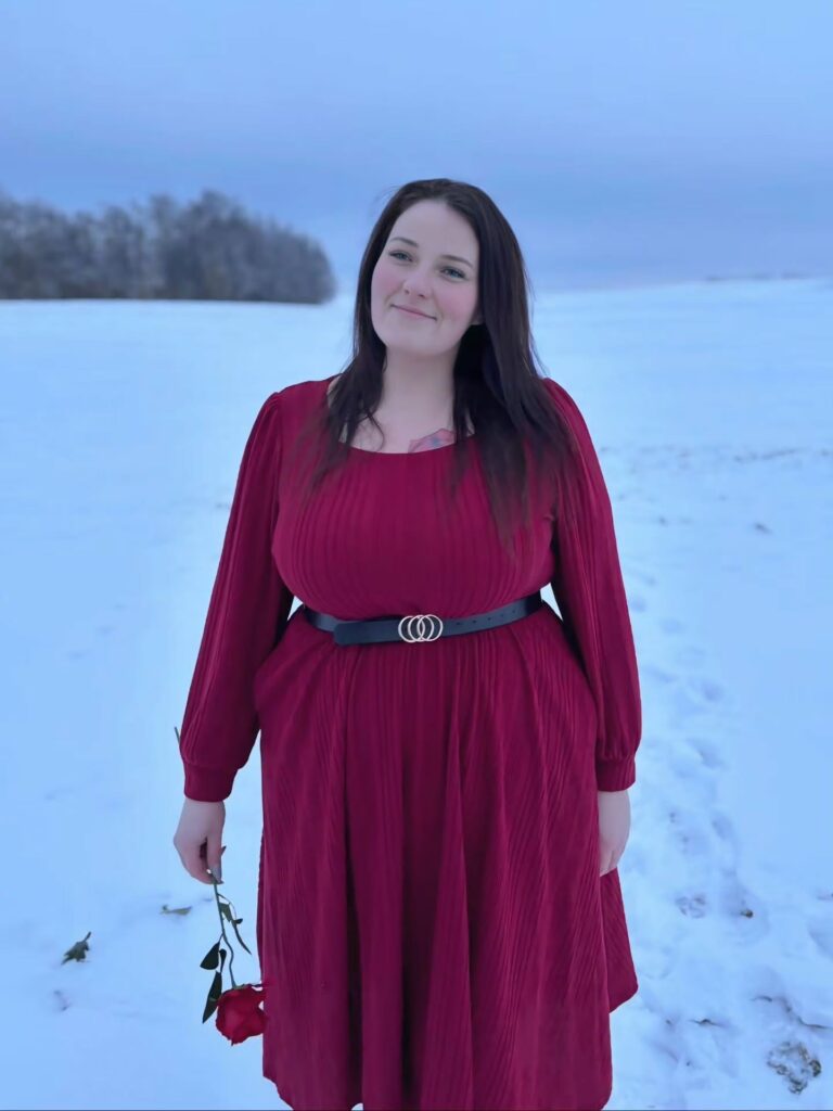 Berry Midi Dress With Soft Pleats