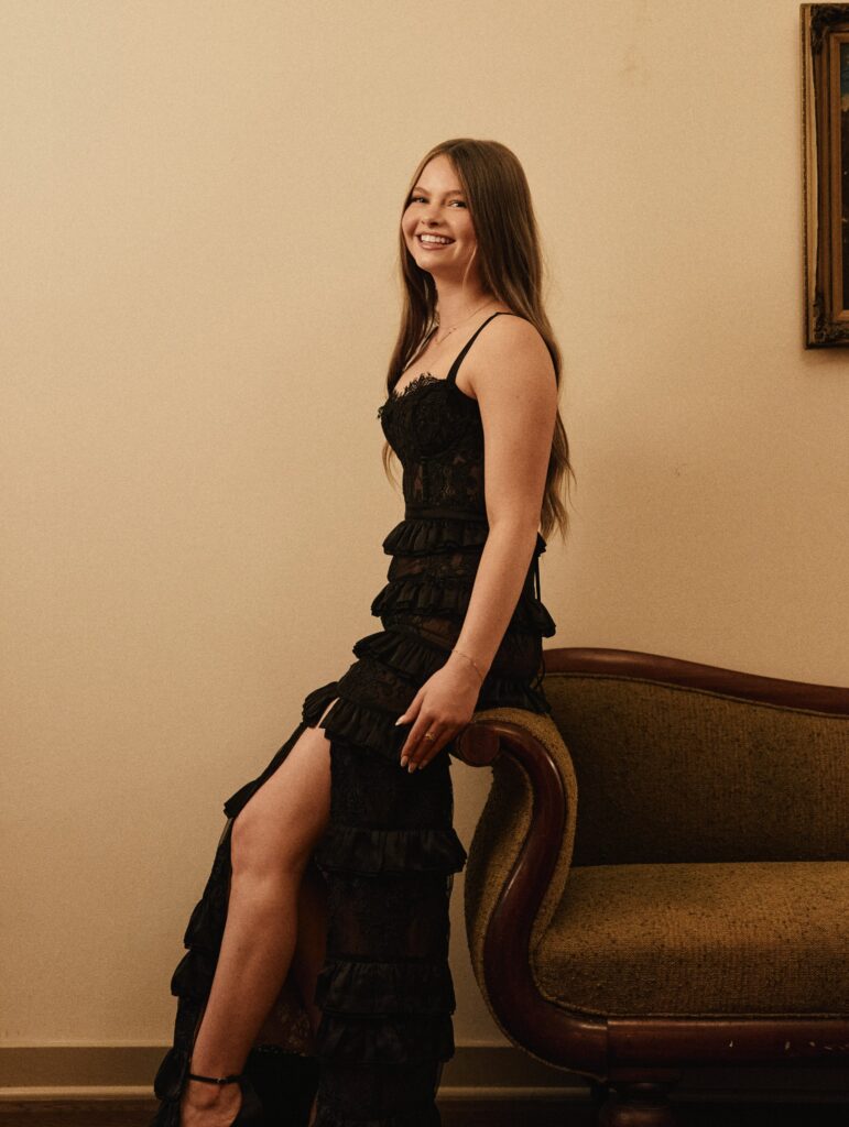 Black Lace Ruffle Dress for a Dressier Night