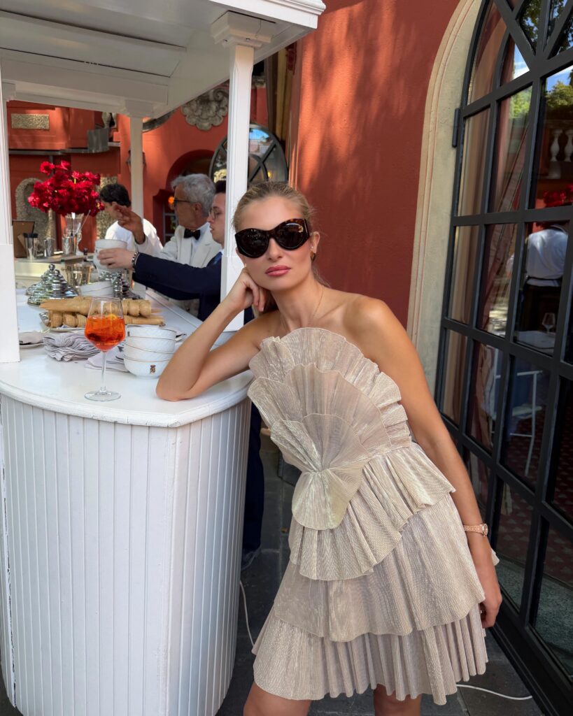 Champagne Ruffle Mini Dress