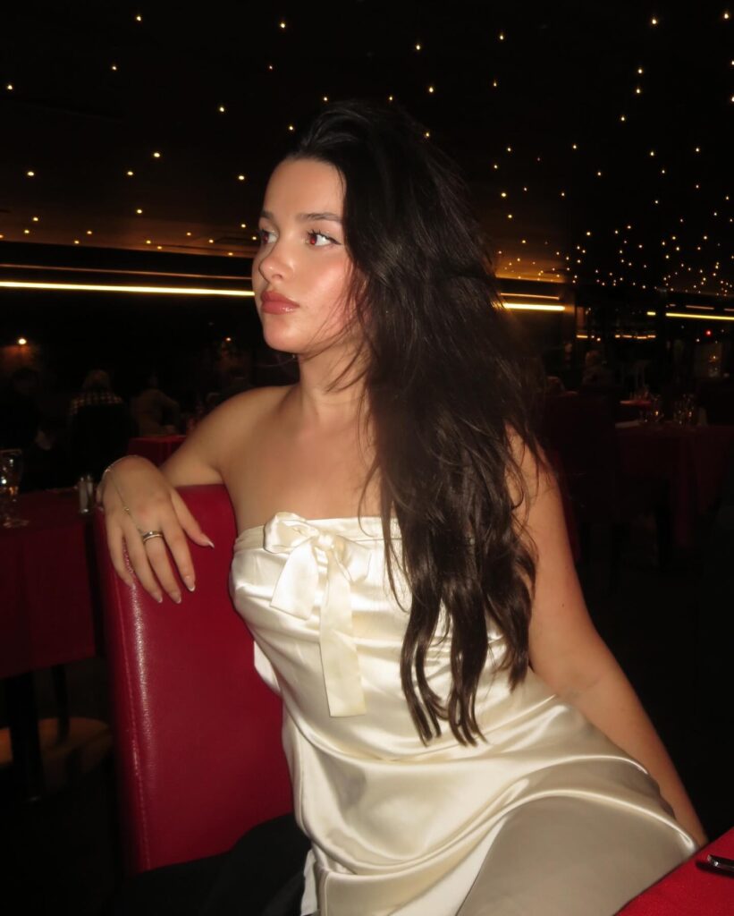 Ivory Satin Strapless Dress With a Bow Detail