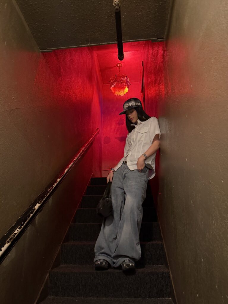 Oversized White Shirt With Baggy Grey Jeans