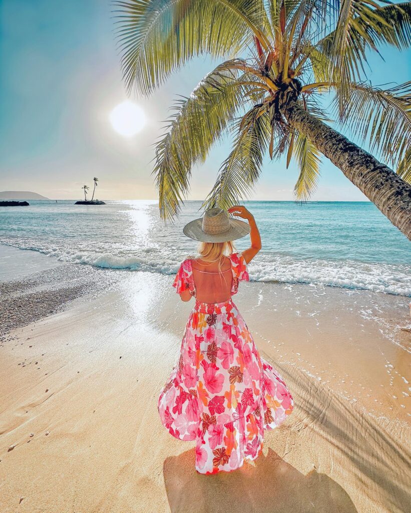 Pink Floral Maxi Dress With an Open Back