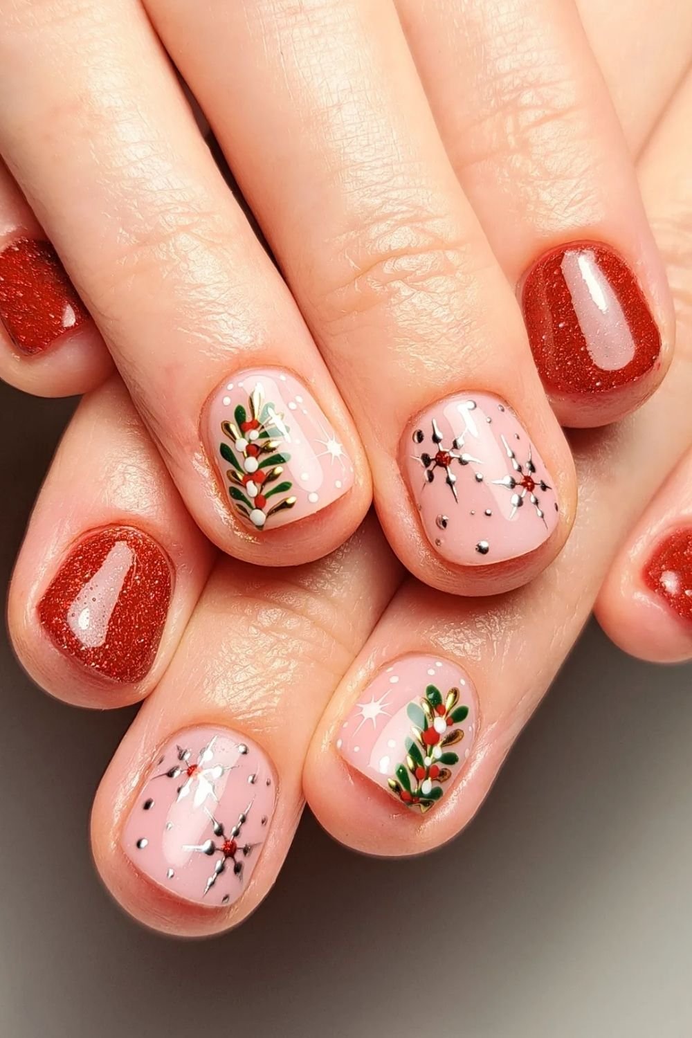21 Short Christmas Nails That Prove You Don’t Need Length to Sparkle