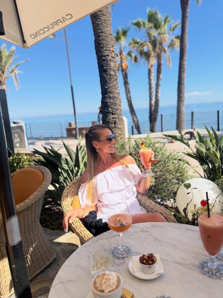  White Off-Shoulder Romper for a Beach Brunch